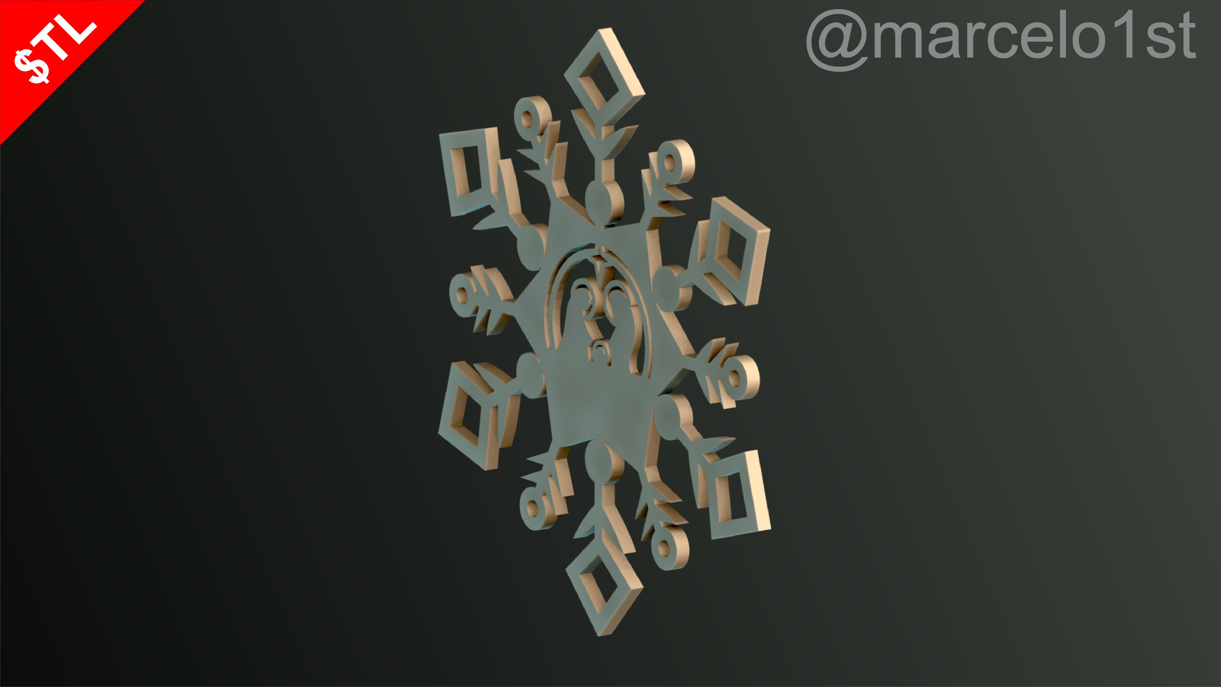 Snowflakes Birth Celebration 3D print model_16