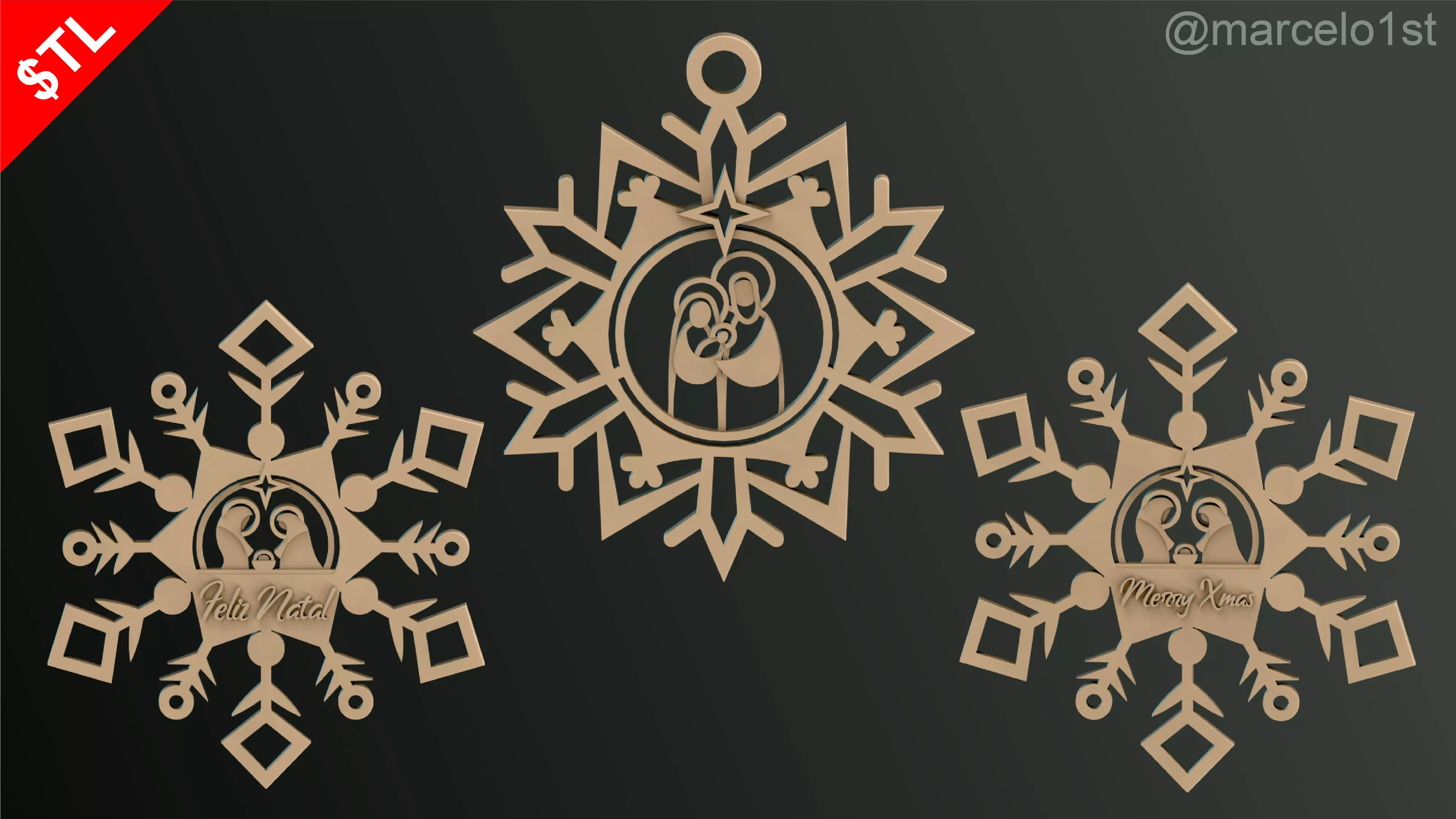 Snowflakes Birth Celebration 3D print model_0