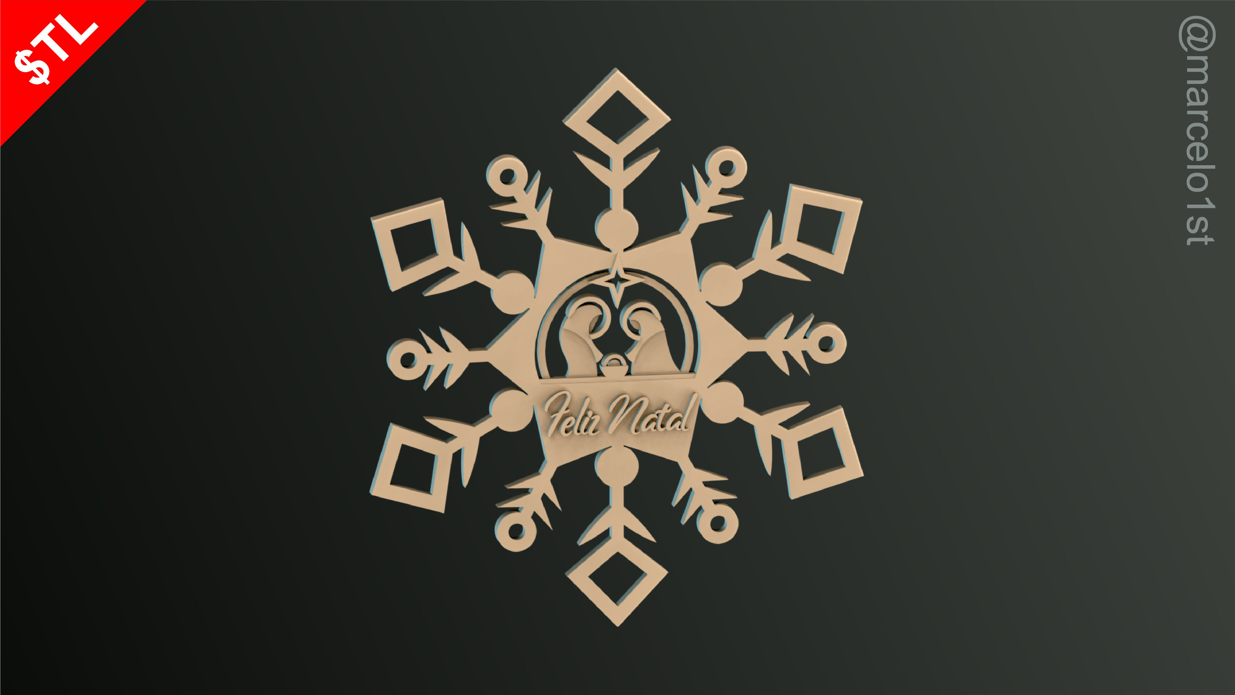 Snowflakes Birth Celebration 3D print model_10