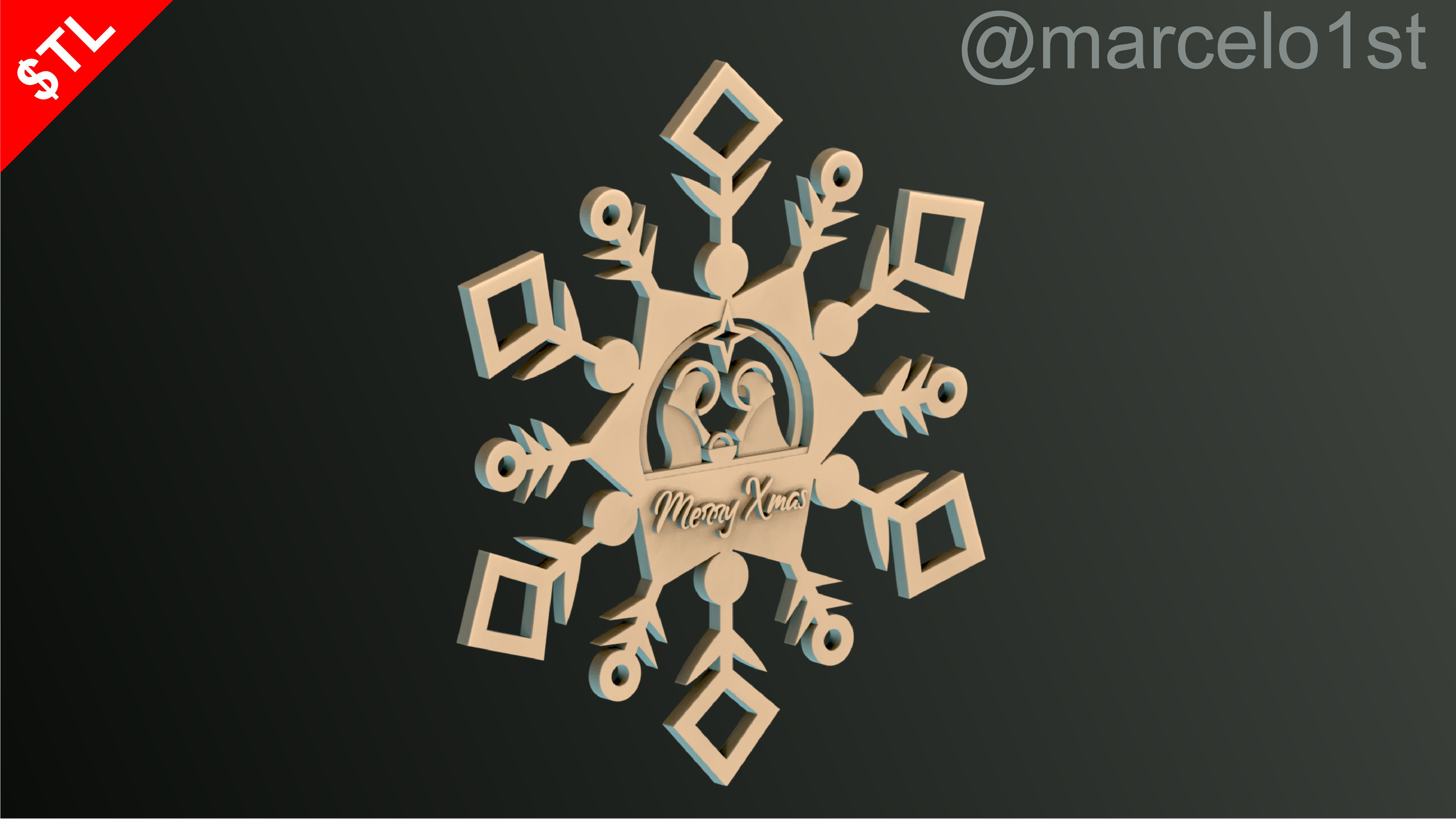 Snowflakes Birth Celebration 3D print model_13