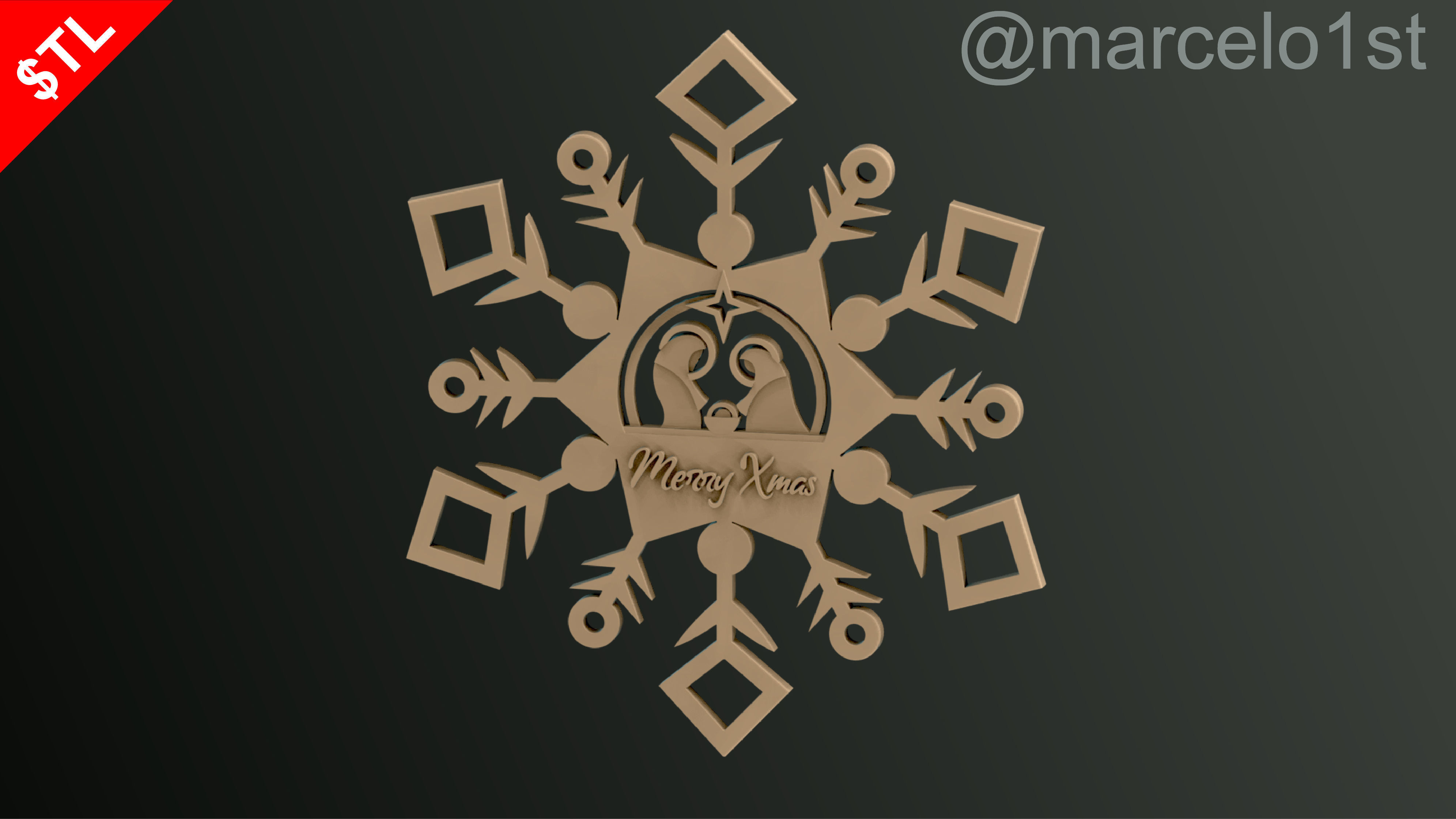 Snowflakes Birth Celebration 3D print model_20