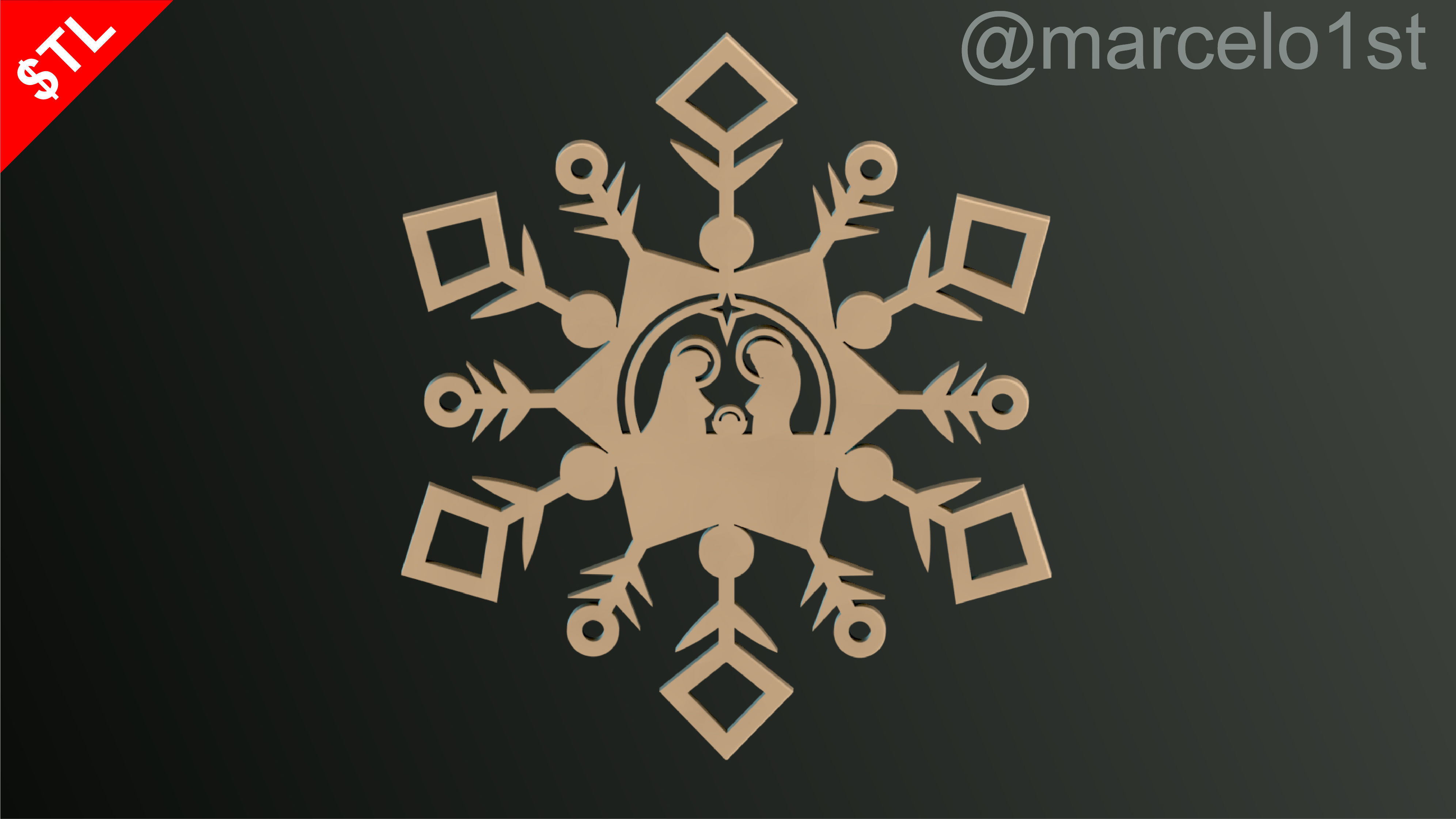 Snowflakes Birth Celebration 3D print model_17