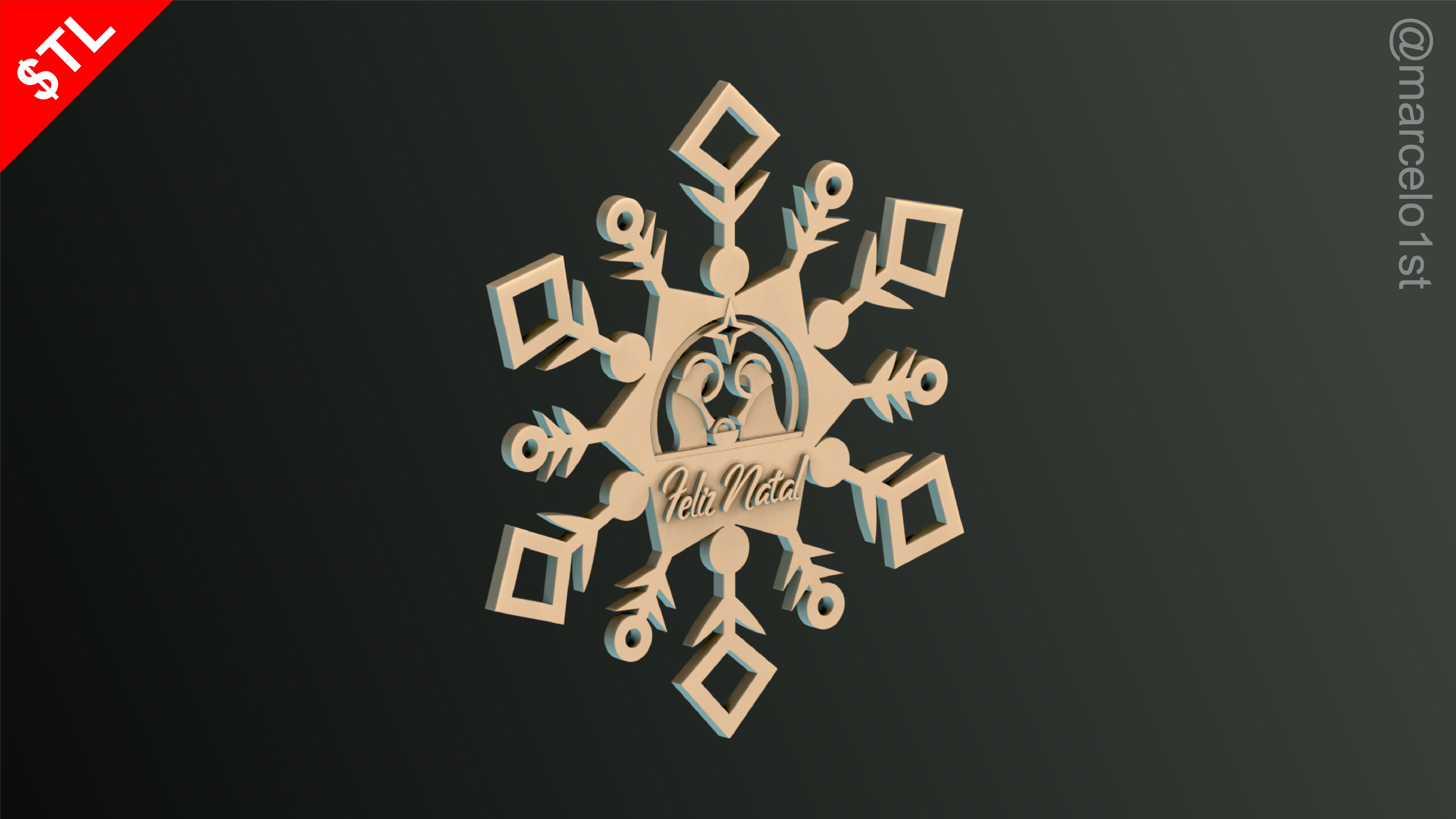Snowflakes Birth Celebration 3D print model_2