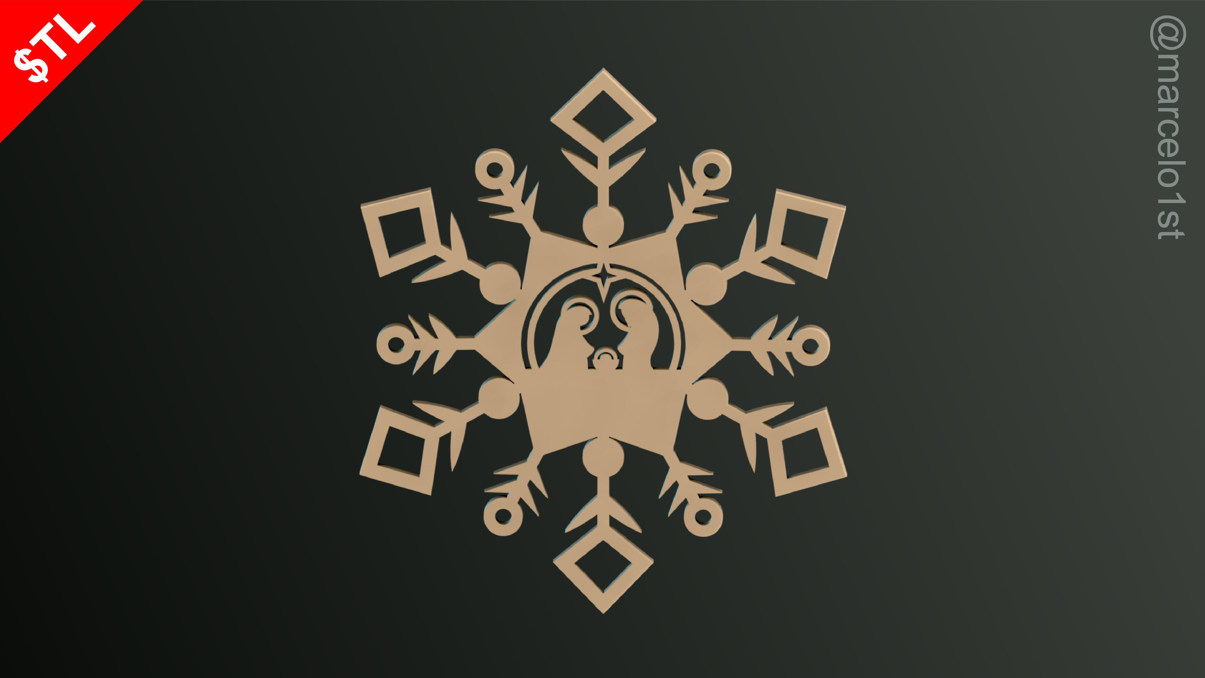 Snowflakes Birth Celebration 3D print model_5