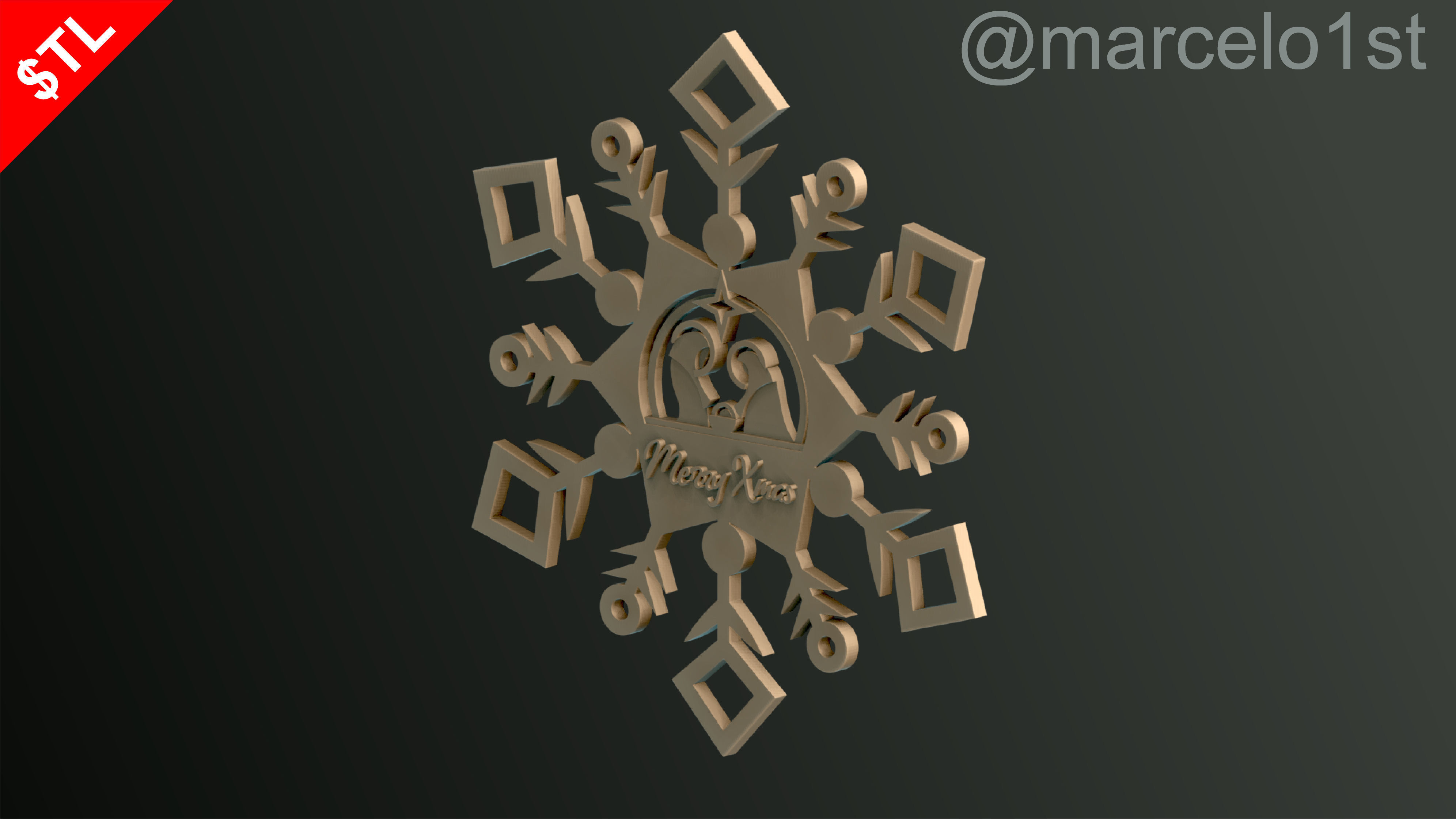 Snowflakes Birth Celebration 3D print model_19