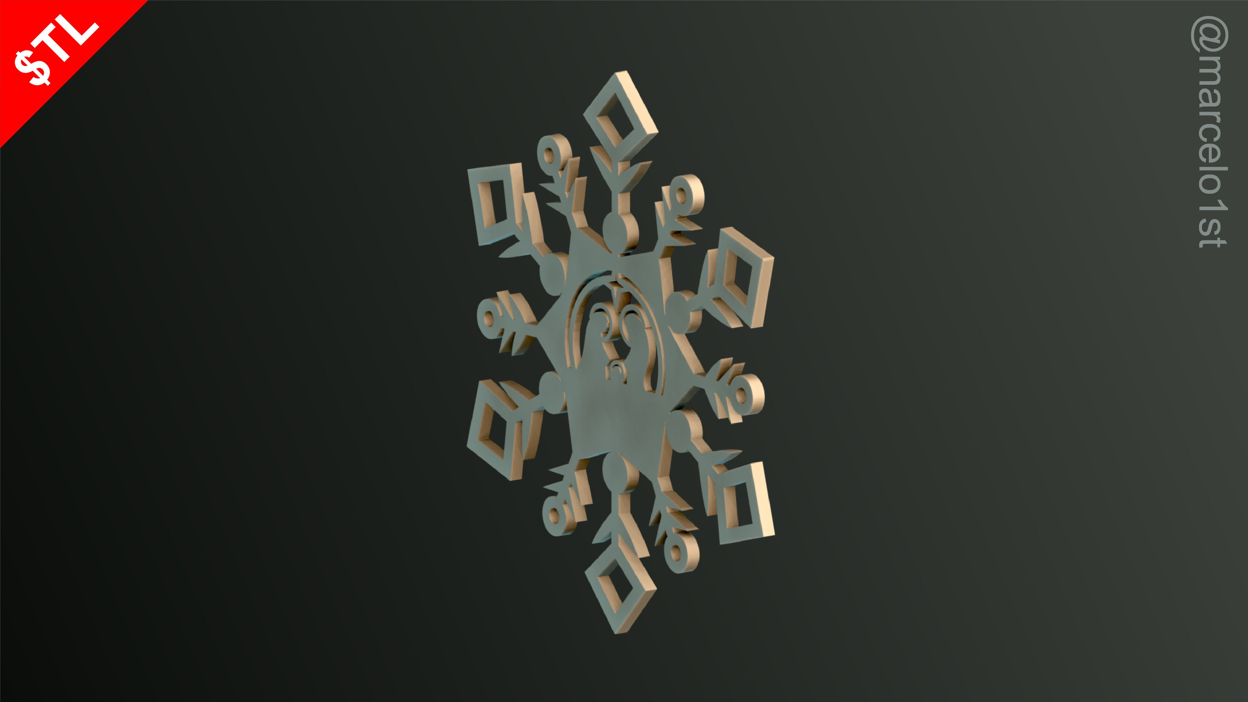 Snowflakes Birth Celebration 3D print model_4
