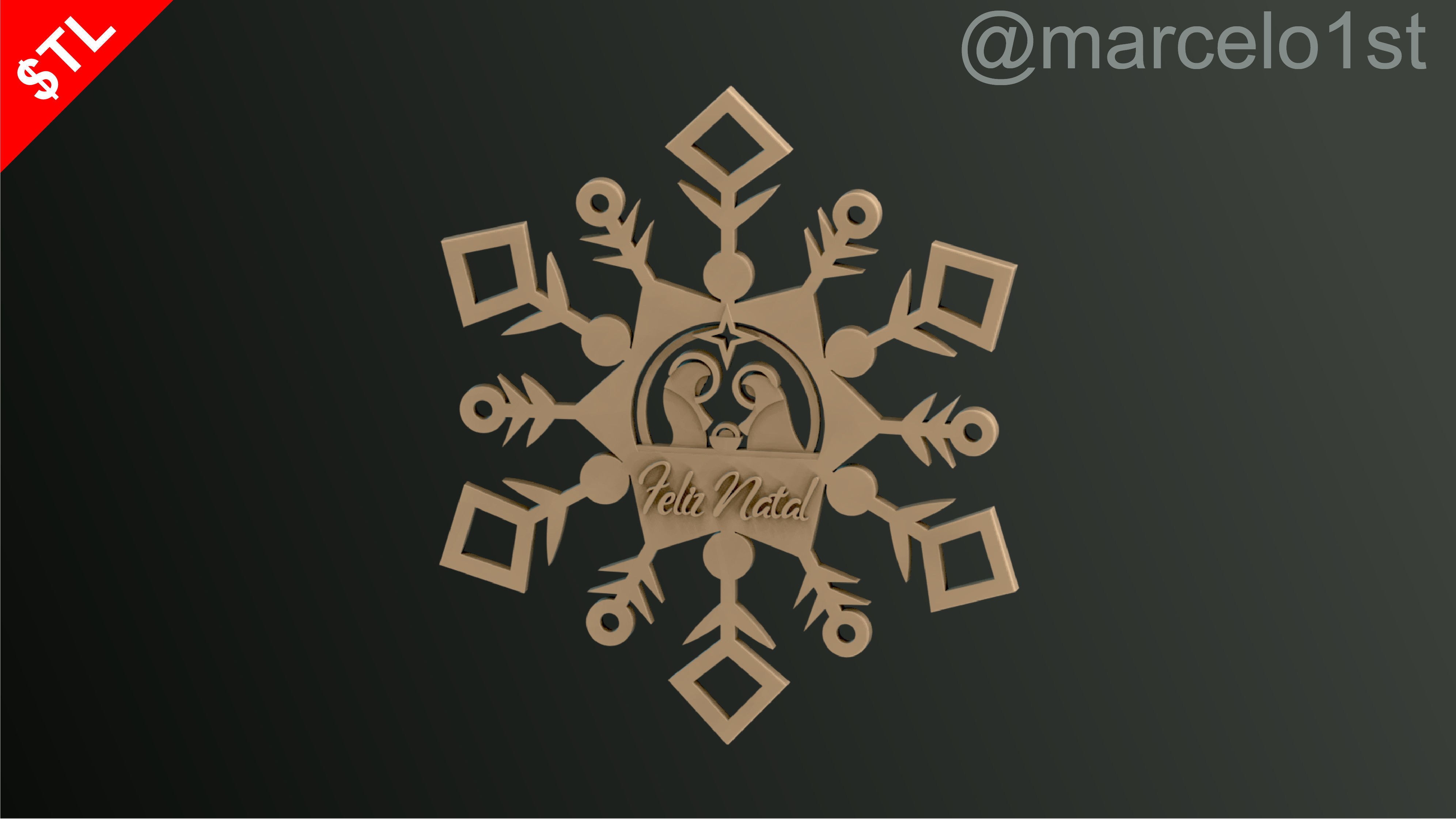 Snowflakes Birth Celebration 3D print model_9