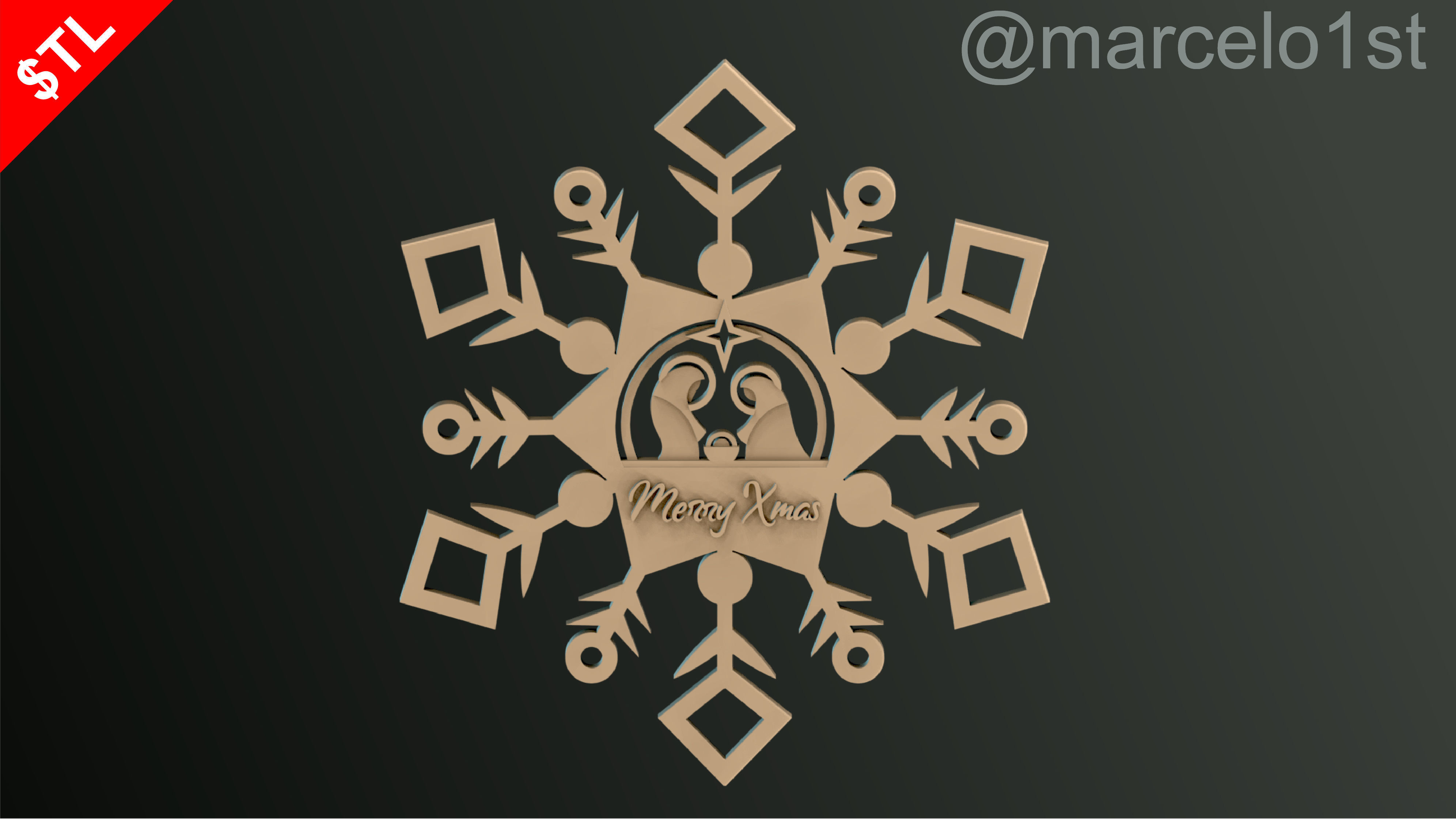 Snowflakes Birth Celebration 3D print model_21