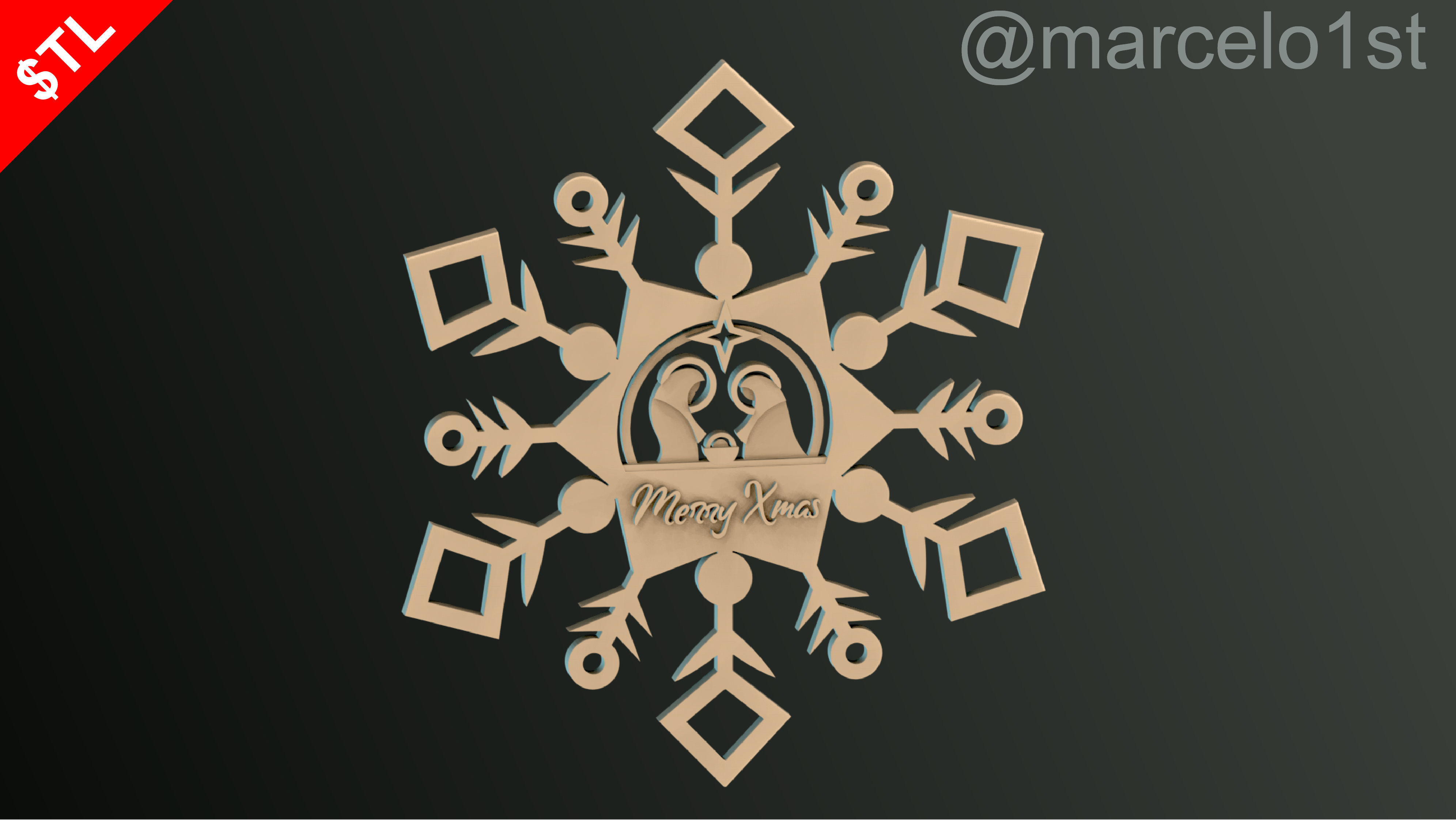 Snowflakes Birth Celebration 3D print model_12