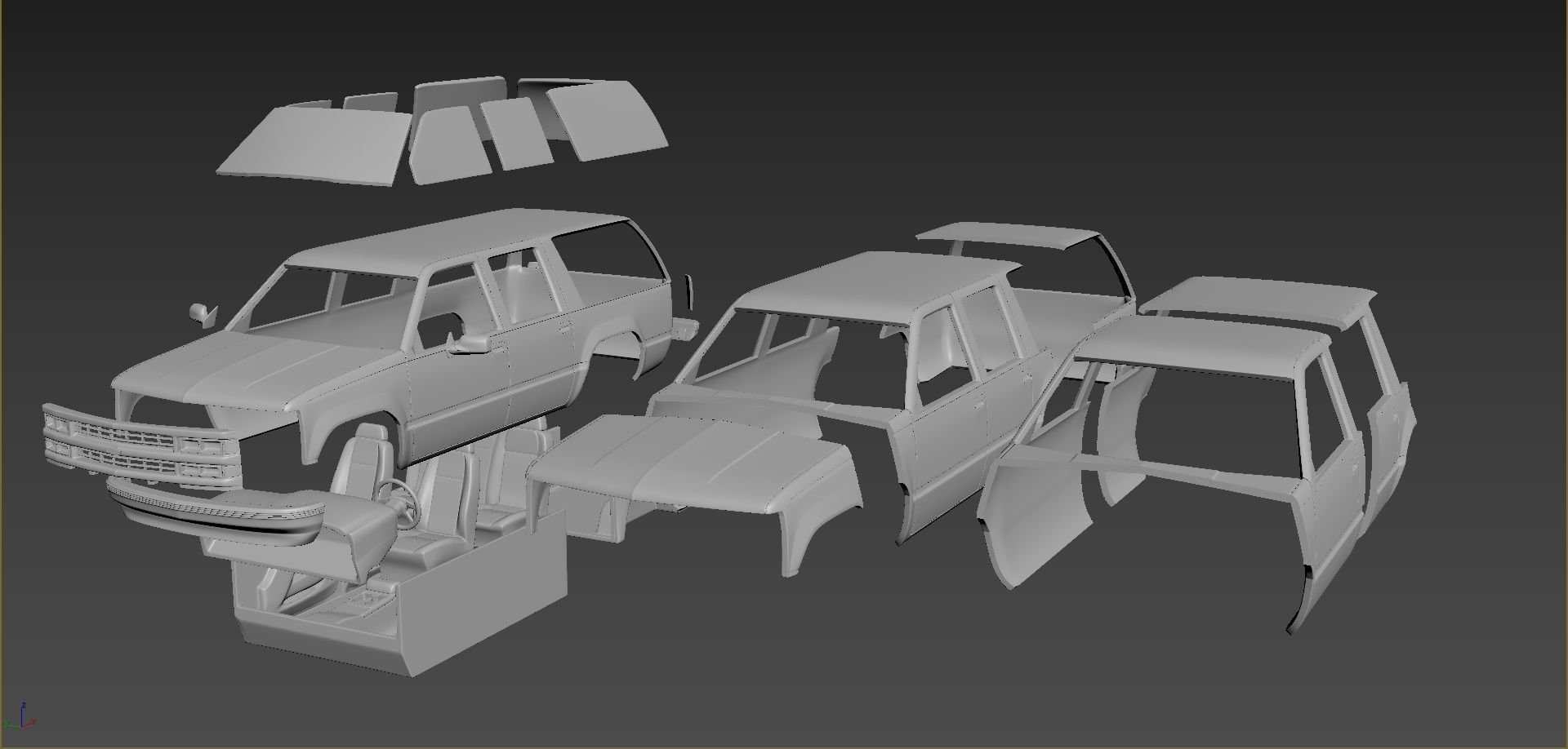 Chevrolet Suburban 1999 Body For Print 3D print model_7