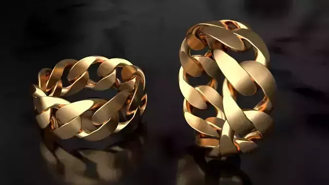 Miami Cuban Link Chain Ring 10mm wide 3D print model