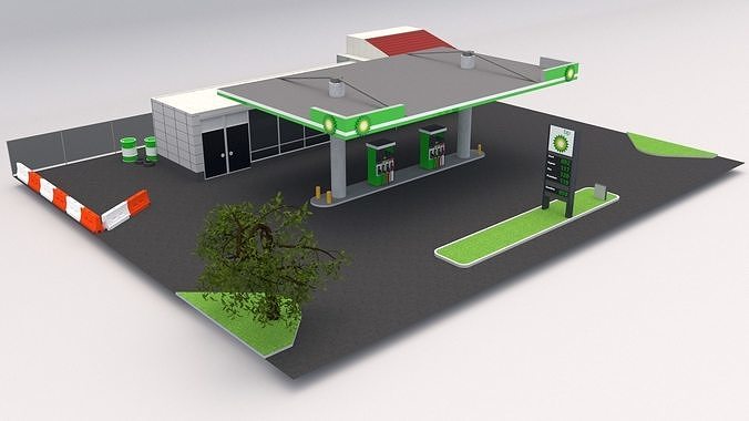 BP Gas Station 3D model
