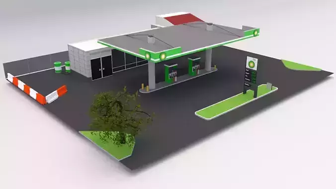 BP Gas Station 3D model