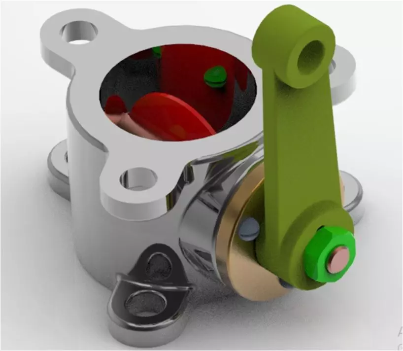 Valve stainless steel with handle 3D model_0