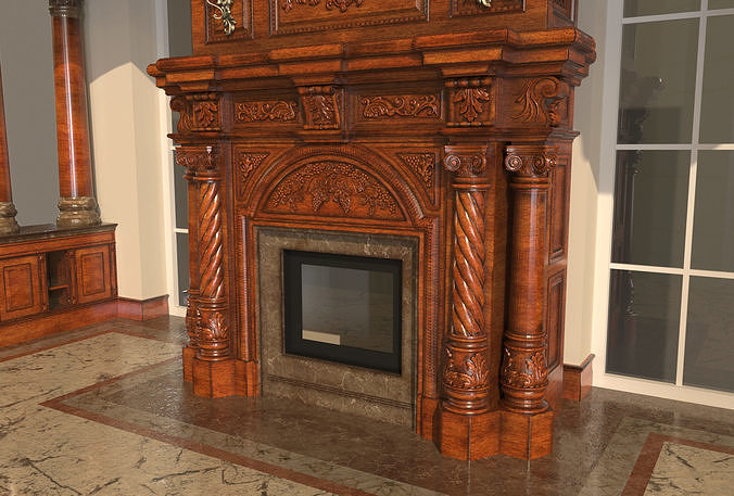 Classic Fireplace 1 3D model 4