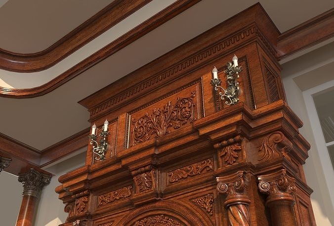 Classic Fireplace 1 3D model 5