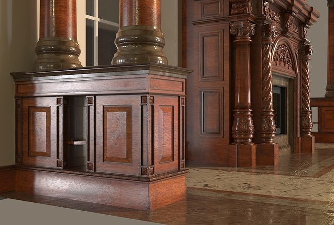 Classic Fireplace 1 3D model 6