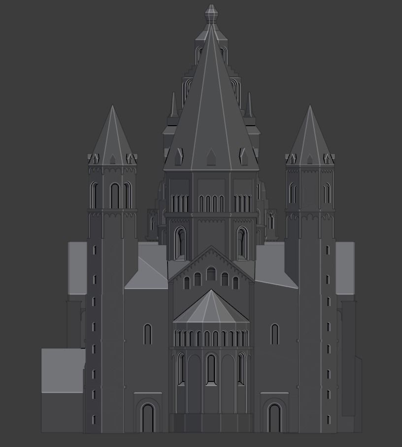 Mainz Cathedral 3D printable model 3D print model_3