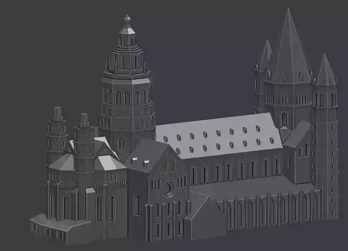 Mainz Cathedral 3D printable model 3D print model