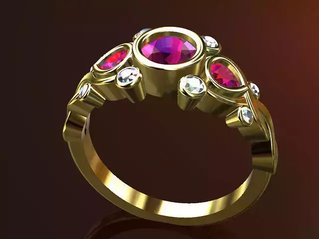 Twisted multi -stone ring