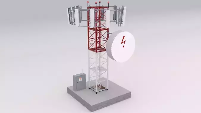Antenna Tower Low-poly 3D model