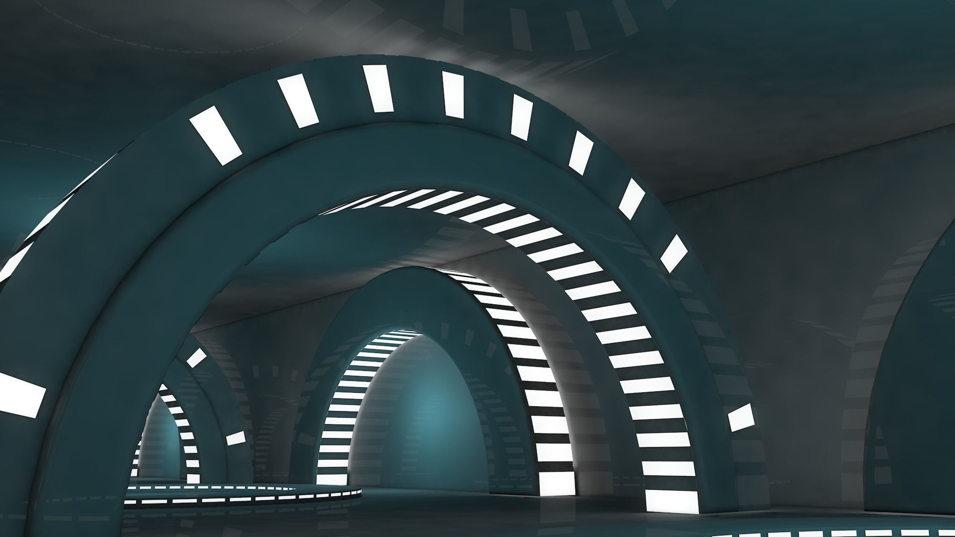 Sci Fi Tunnel 3D model_4