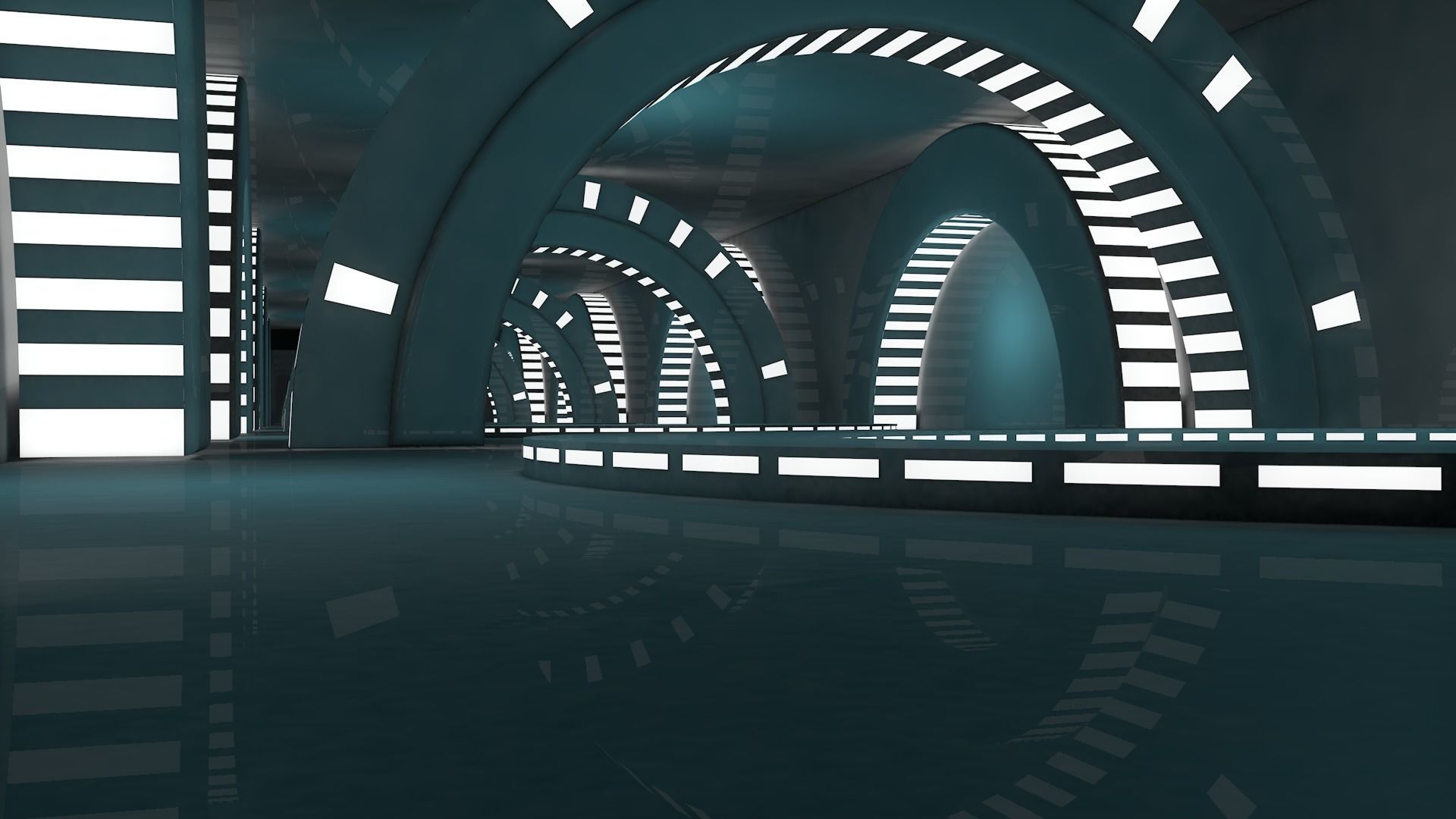 Sci Fi Tunnel 3D model_3