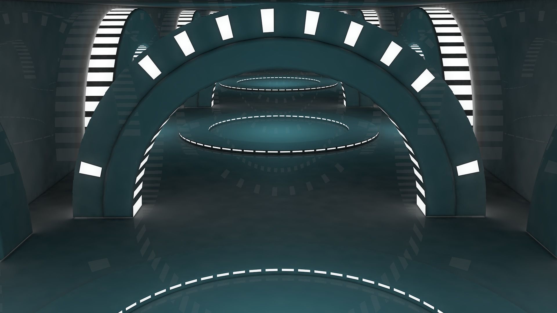 Sci Fi Tunnel 3D model_1