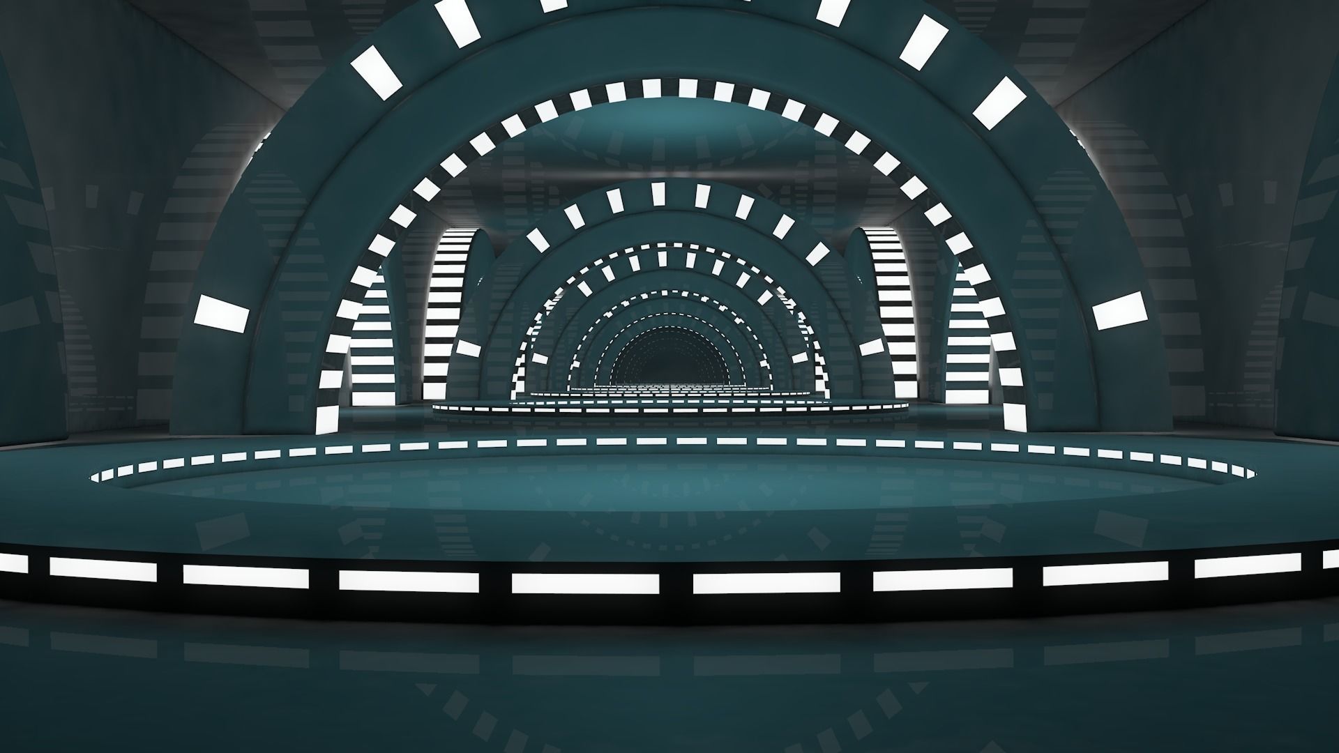 Sci Fi Tunnel 3D model_2