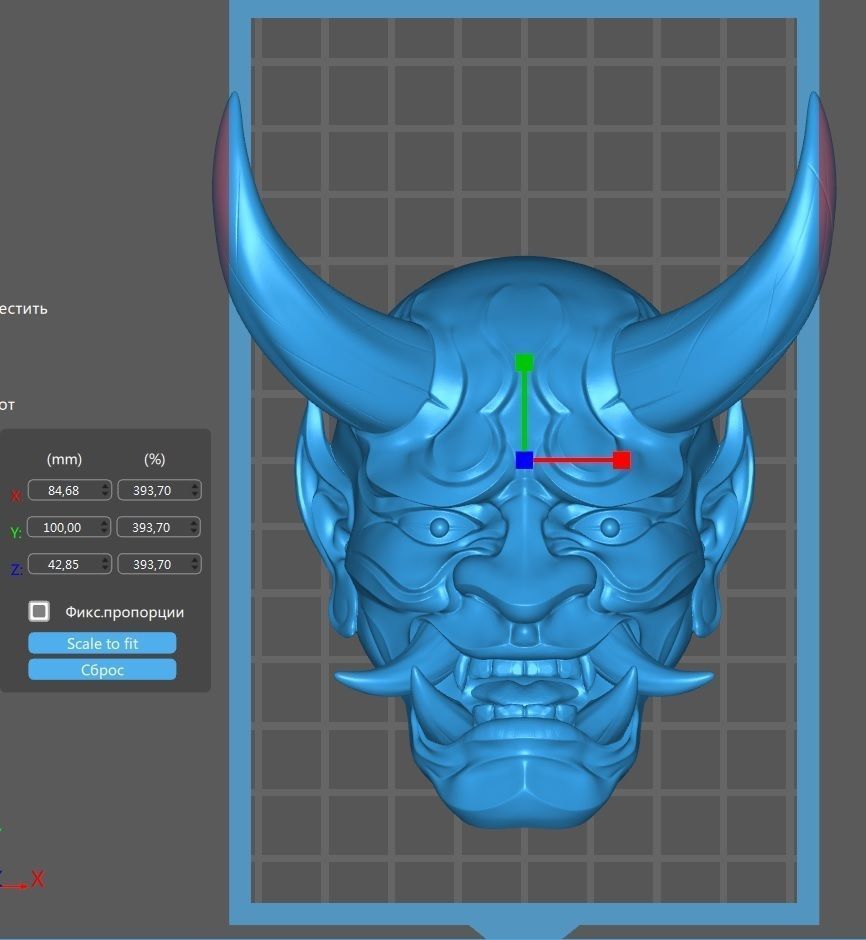 Hannya Mask Magnet Oni Mask Samurai Mask 3D print model_10