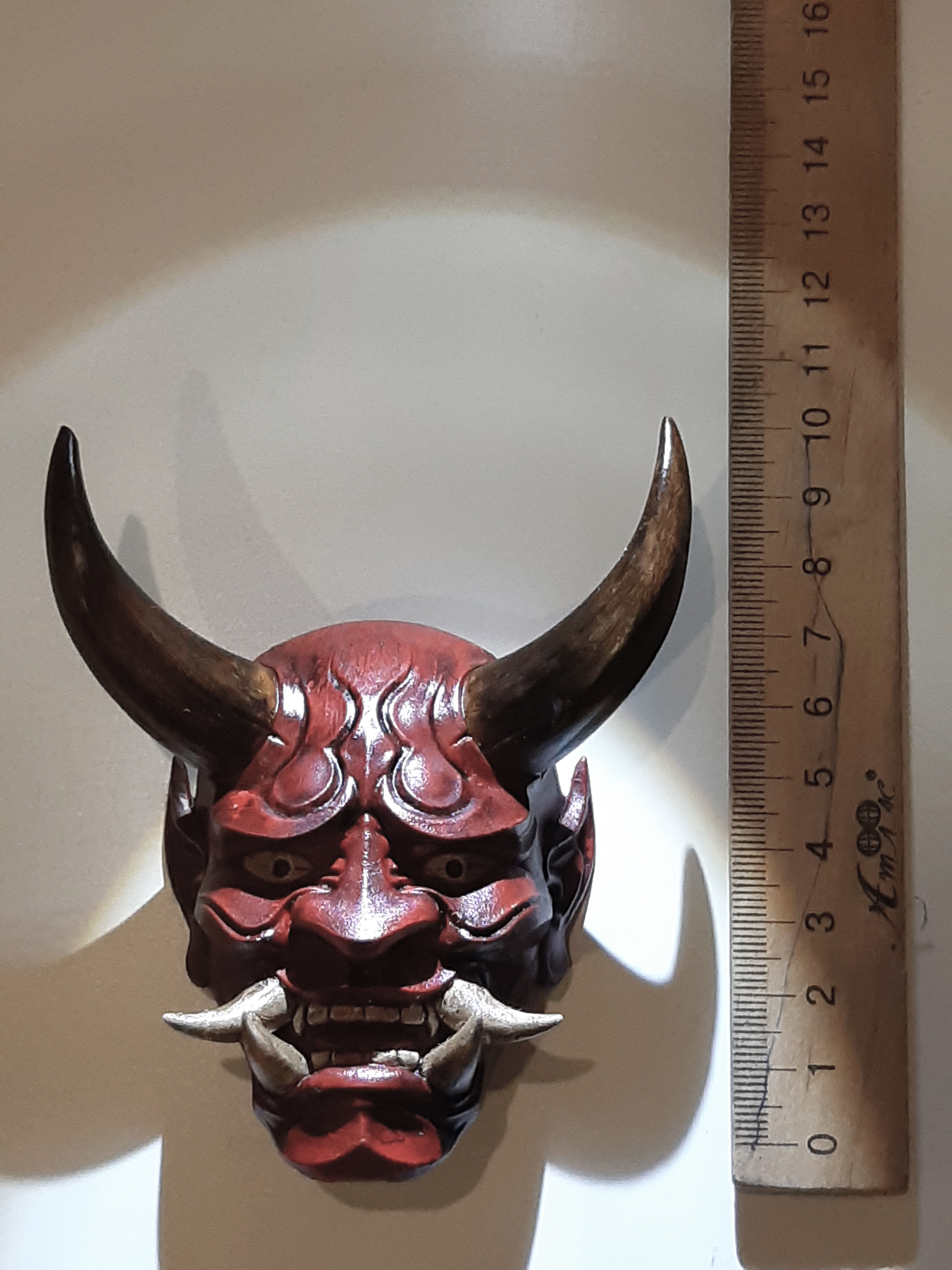 Hannya Mask Magnet Oni Mask Samurai Mask 3D print model_12