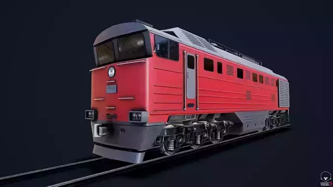 Russian train Low-poly 3D model