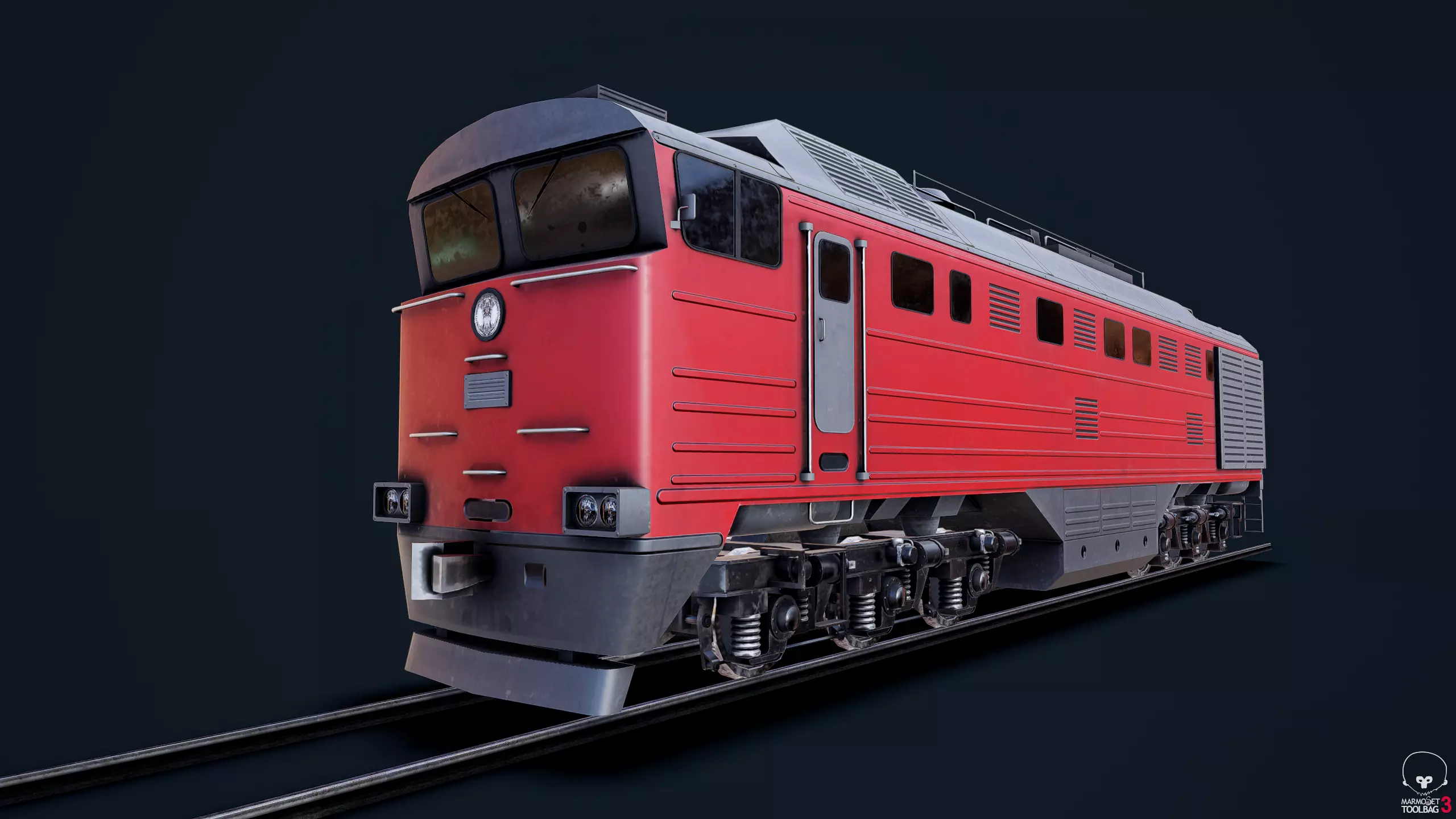 Russian train Low-poly 3D model_0