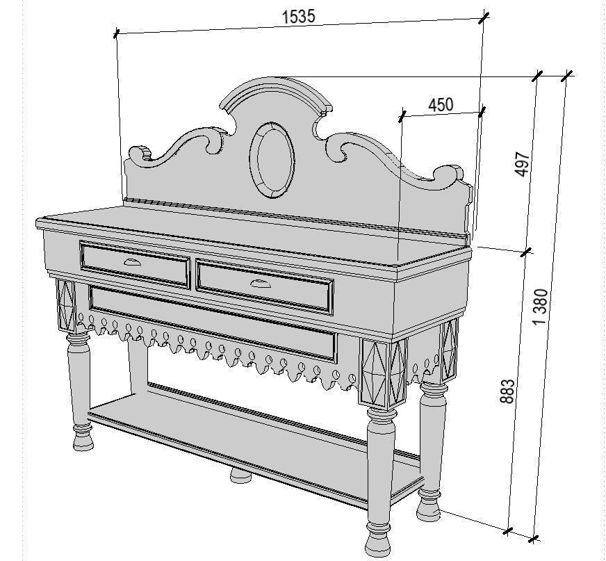 Console table 3D model_14