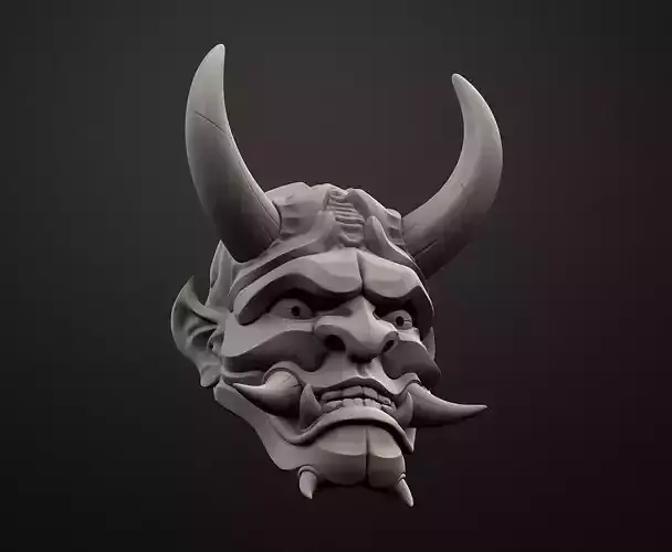 Hannya Mask Pendant Magnet 3 Oni Mask Samurai Mask  3D print model