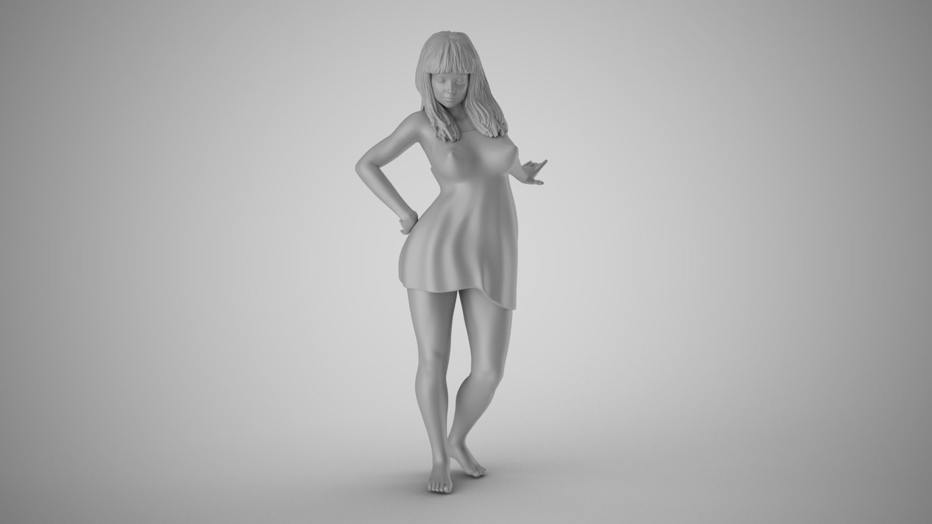 Reluctant Woman 3D print model_2