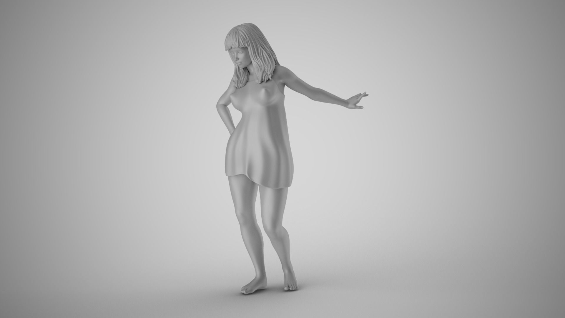 Reluctant Woman 3D print model_1