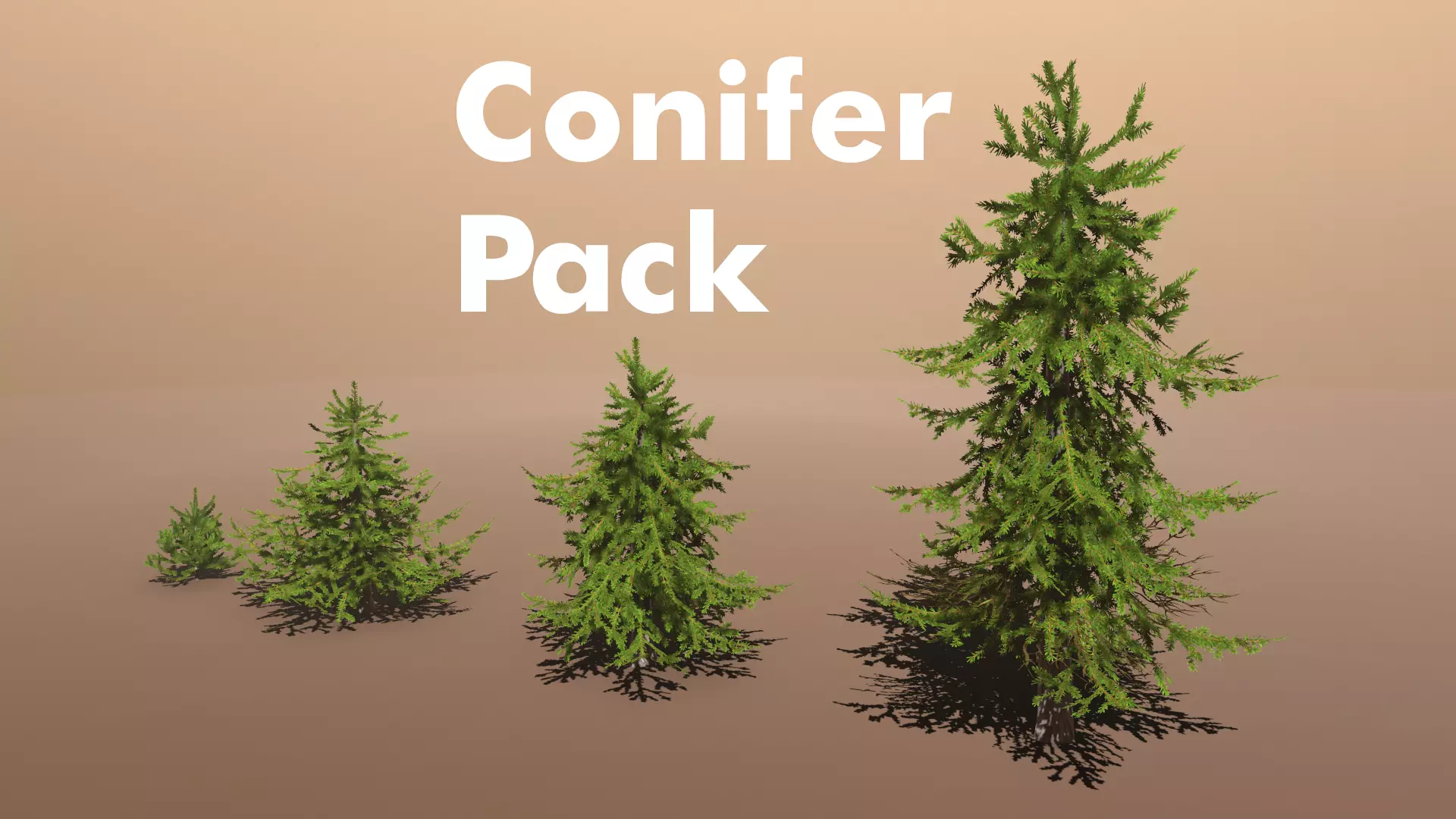 Conifer Small Pack Low-poly 3D model_0