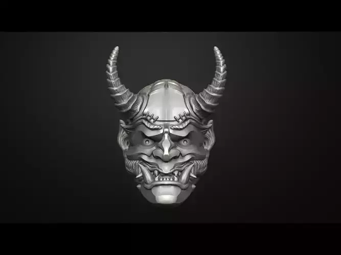 Traditional Japanese Hannya Mask Magnet Oni Mask Samurai Mask  3D print model