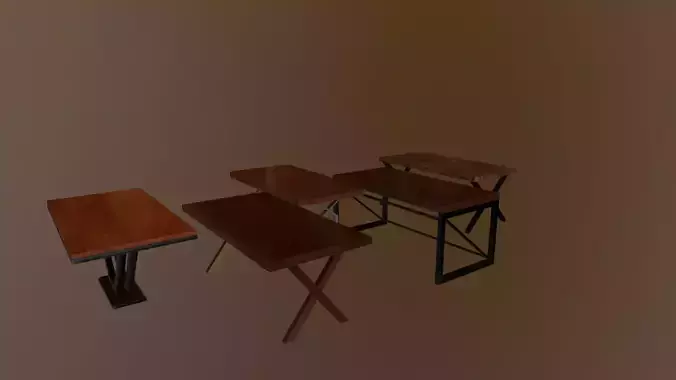 Low Poly Table pack Low-poly 3D model