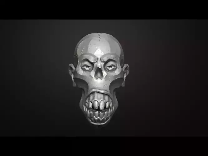 Traditional Scull Scary Scull Decor on wall fridge magnet  3D print model