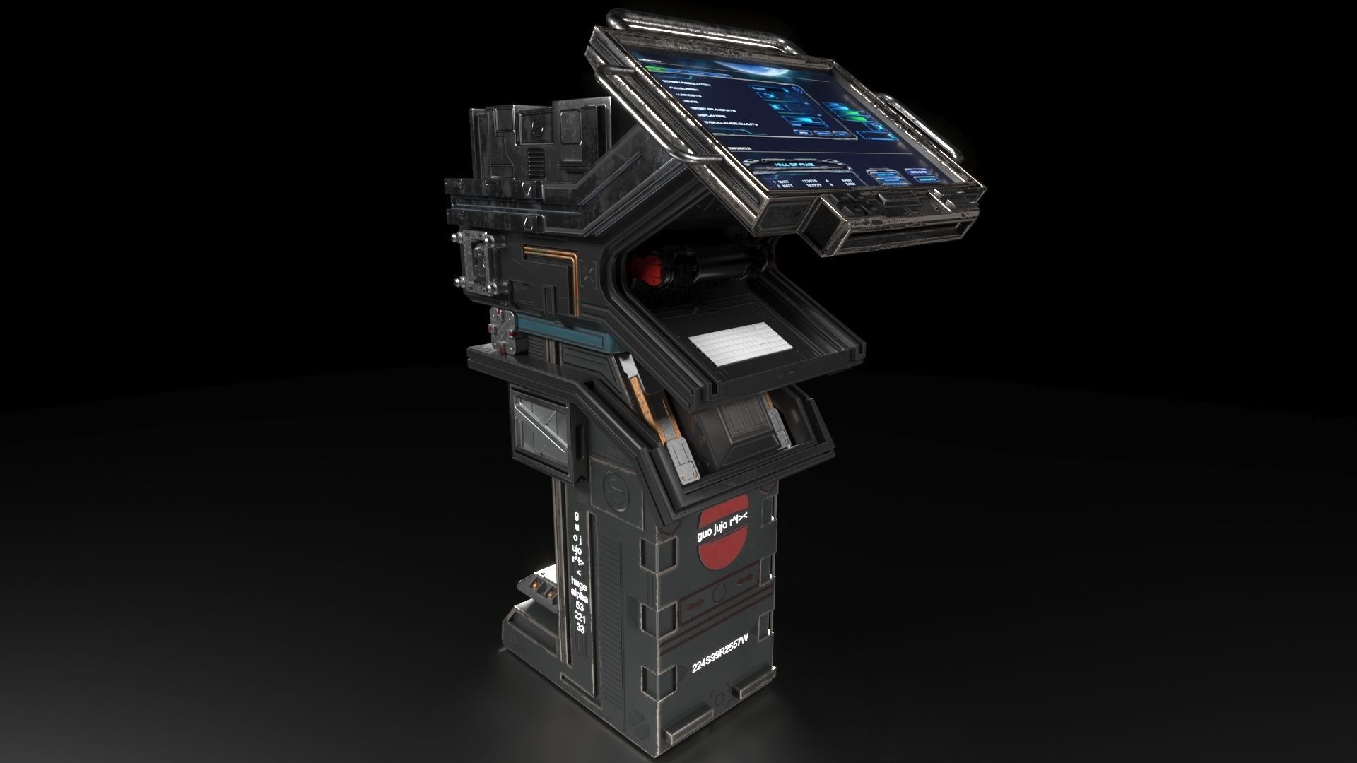 Sci-Fi Console 3D model_1