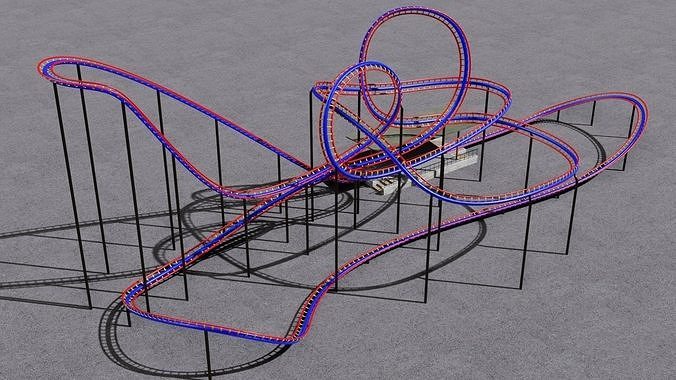 Roller coaster 3D model Low-poly 3D model