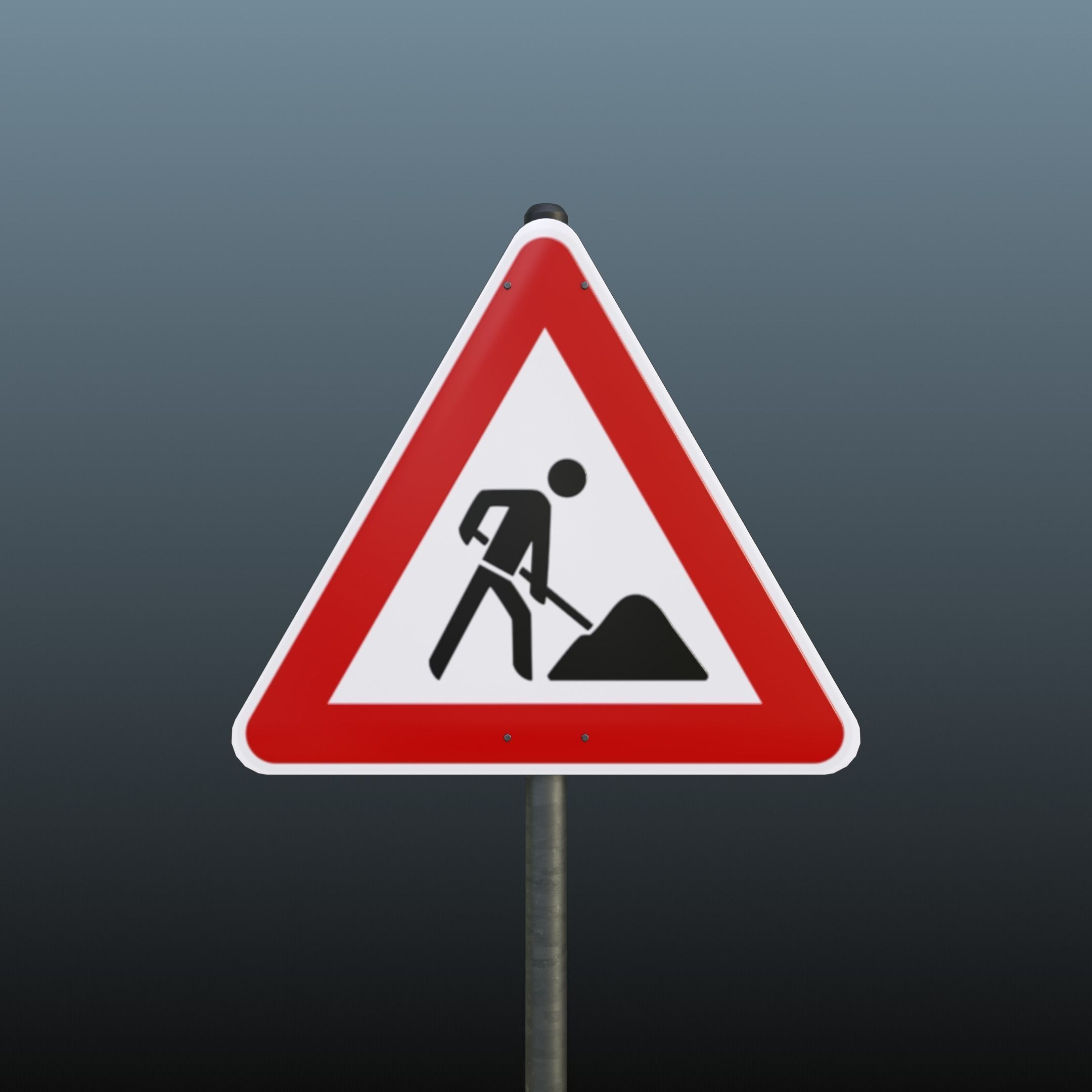 40 European Trafic Sign Pack for in city use 3D model_11