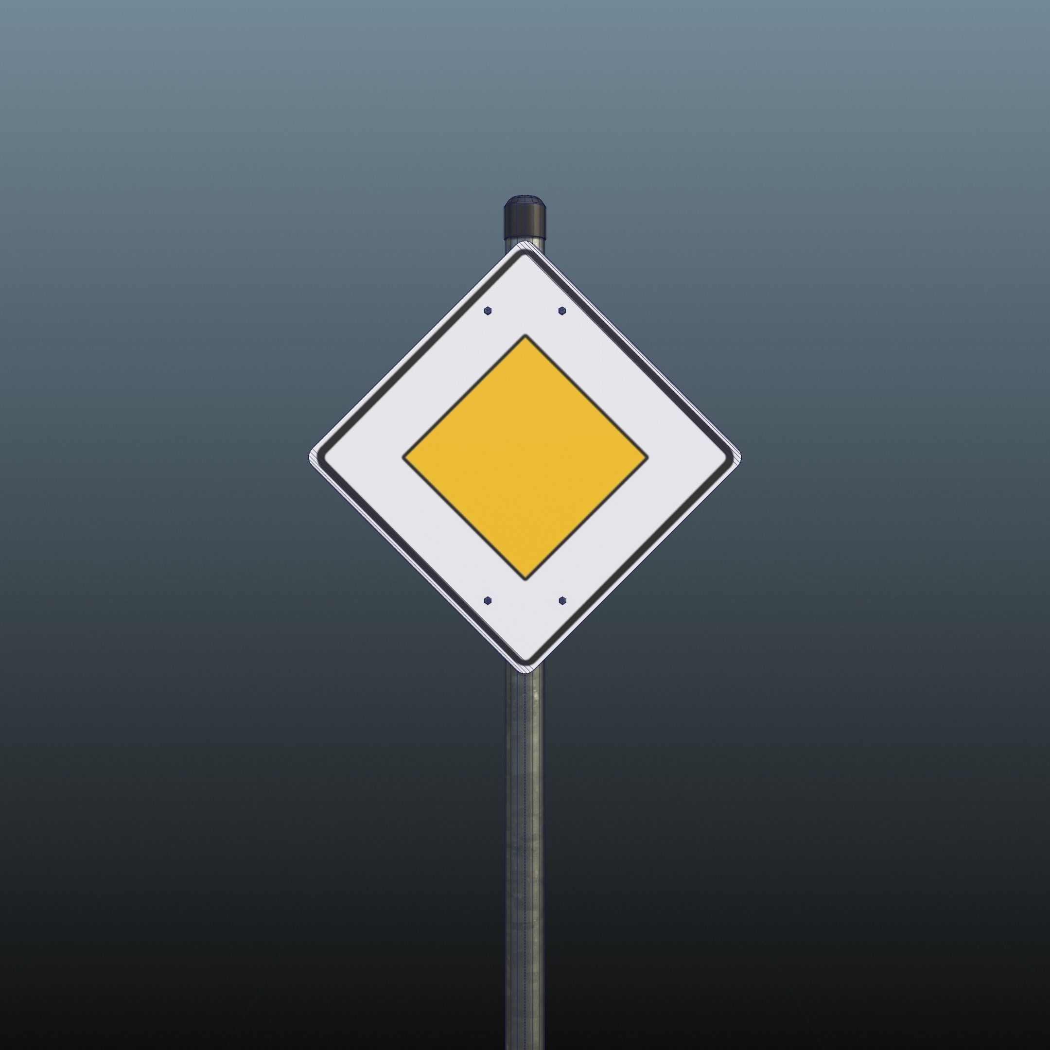 40 European Trafic Sign Pack for in city use 3D model_6