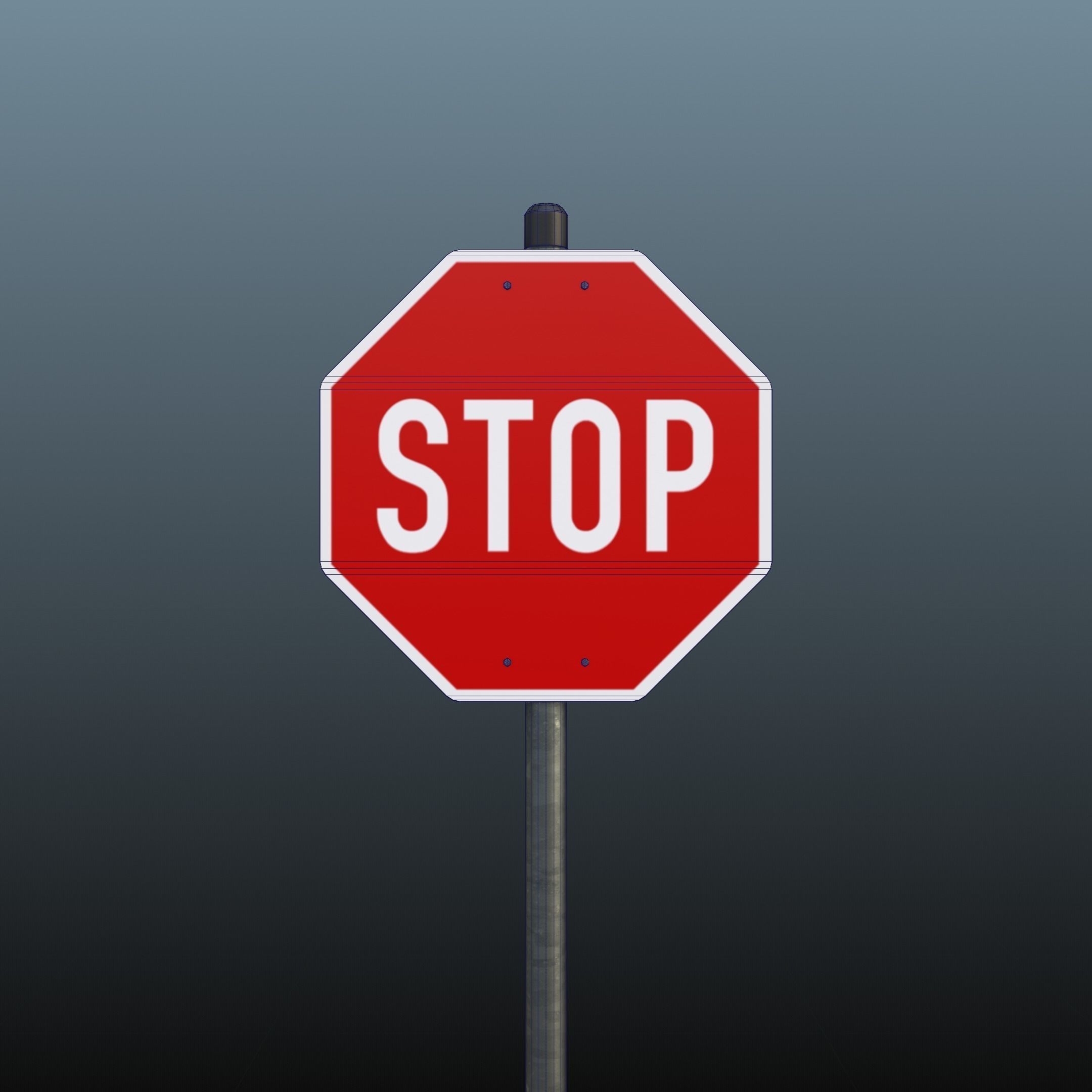 40 European Trafic Sign Pack for in city use 3D model_10