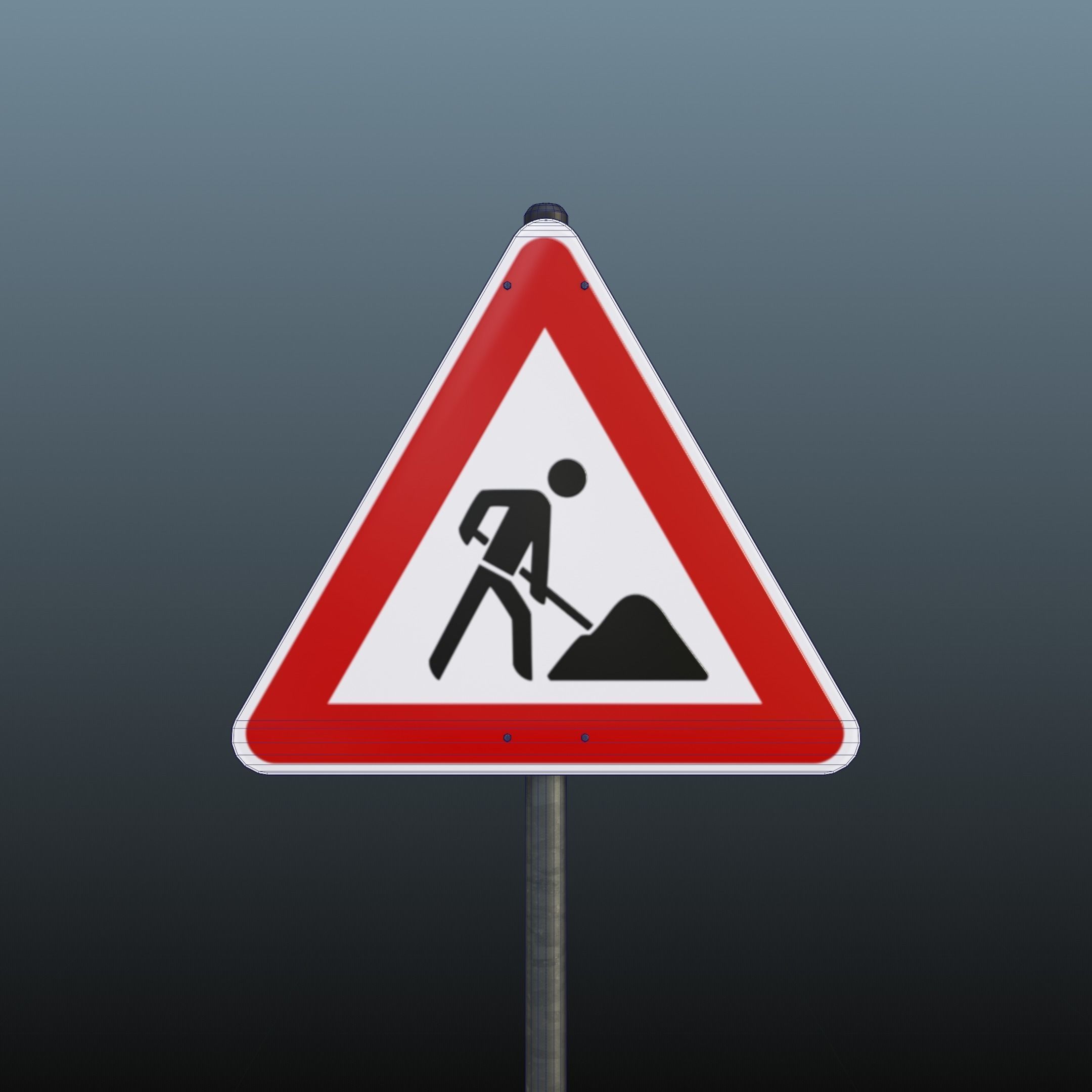 40 European Trafic Sign Pack for in city use 3D model_12