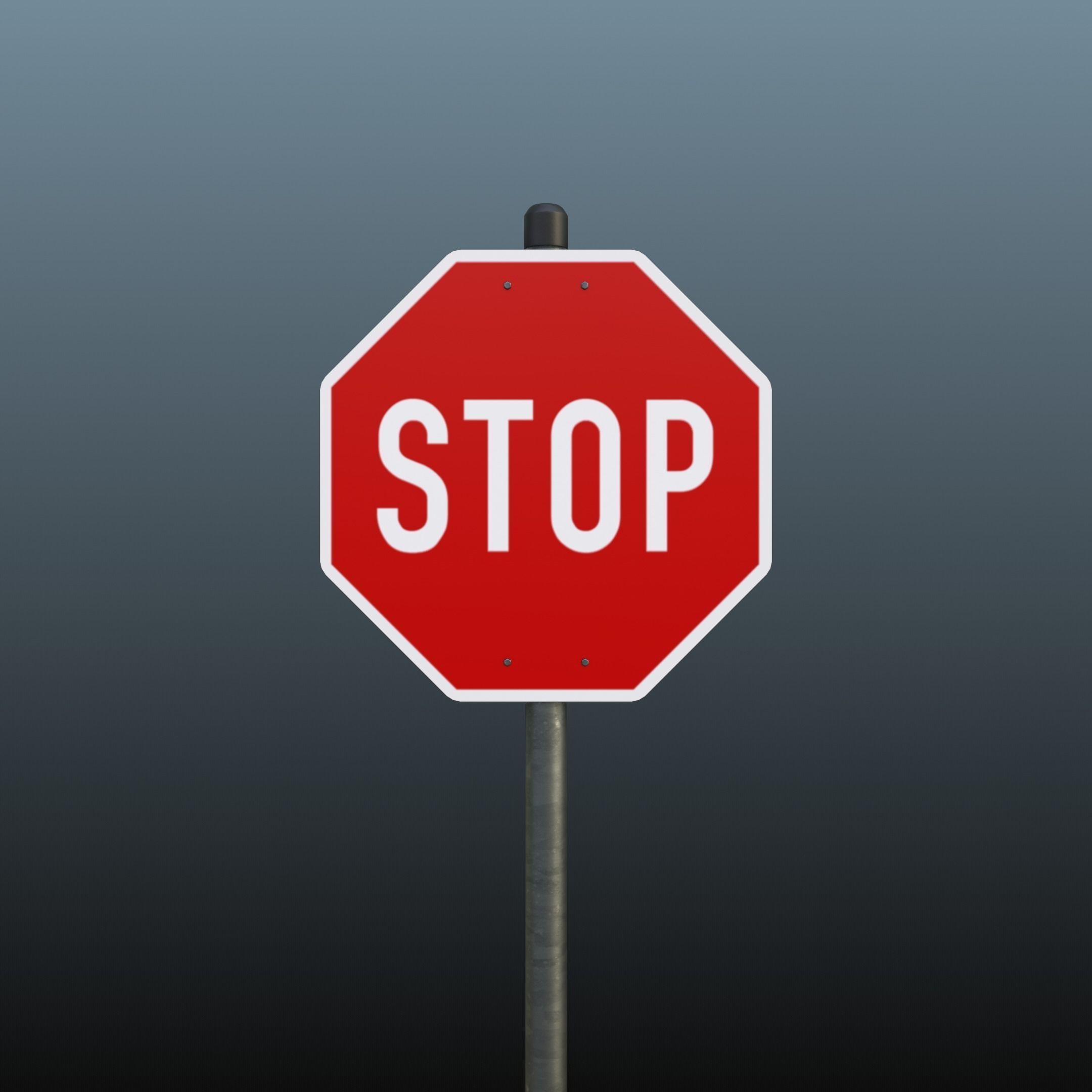 40 European Trafic Sign Pack for in city use 3D model_9