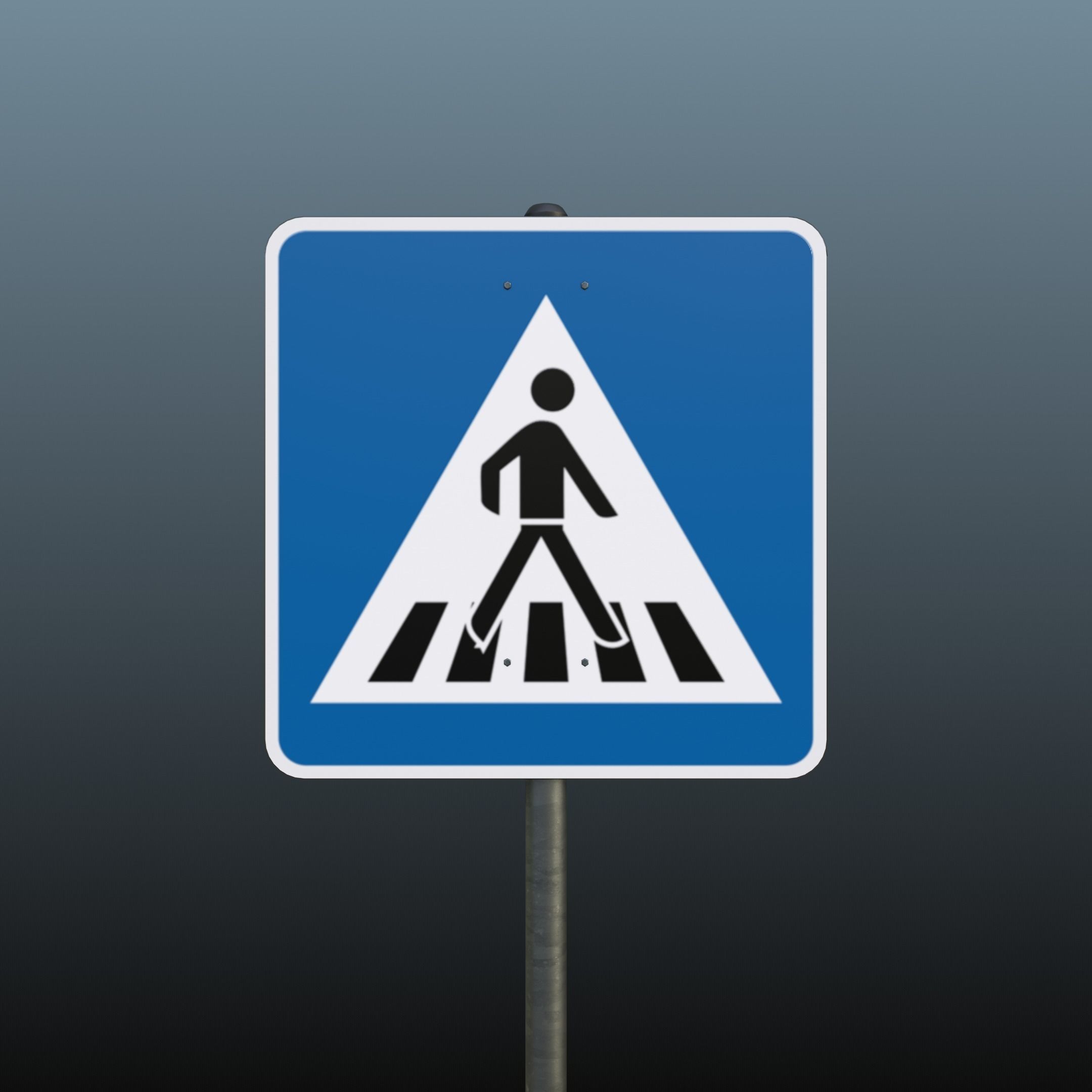 40 European Trafic Sign Pack for in city use 3D model_7