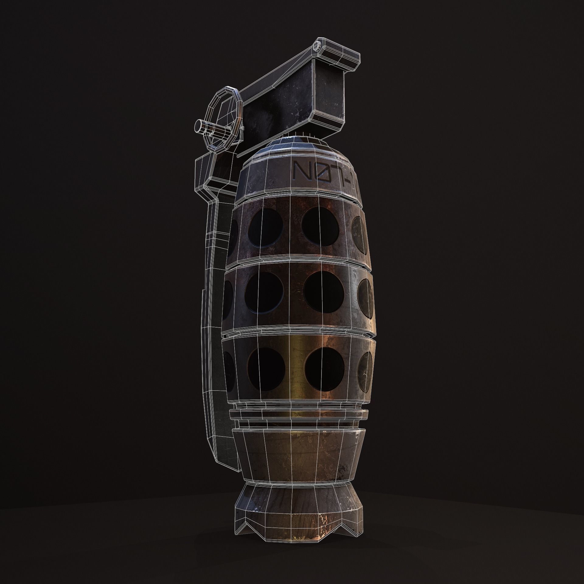 Grenade V2 Low-poly 3D model_7